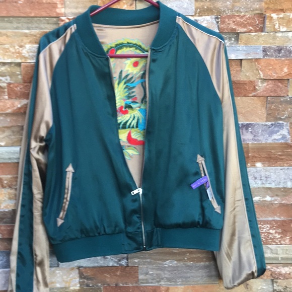 Emma & Sam silk reversible bomber jacket. - Picture 3 of 4